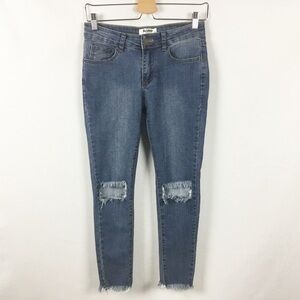 Acne Studios Skin 5 Overdye Knee Cut out Distressed Frayed Hem Jeans